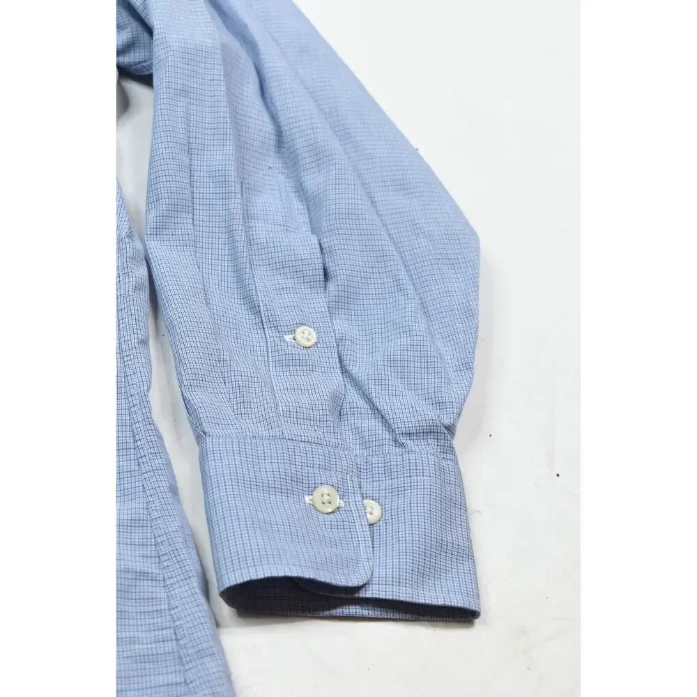 Vintage Polo Ralph Lauren Andrew Shirt Mens 16.5 Blue Plaid Long Sleeve Classic